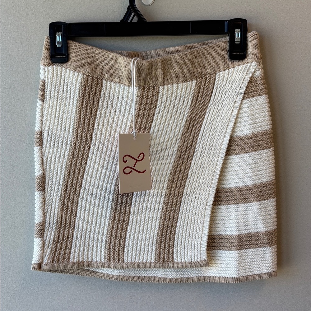 L'Academie Beige Knit Sweater Skirt